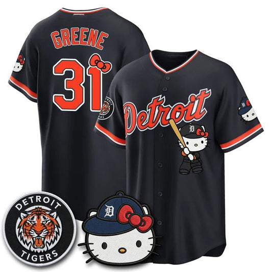 Detroit Tigers #31 Riley Greene Black Puhics Meow KT Edition Vapor Limited Stitched Jersey