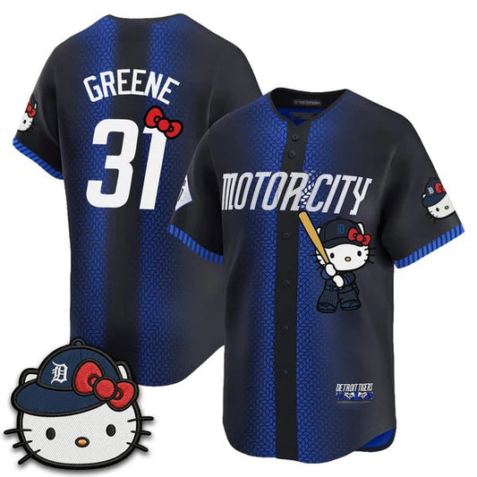 Detroit Tigers #31 Riley Greene Navy Puhics Meow KT Edition Vapor Limited Stitched Jersey