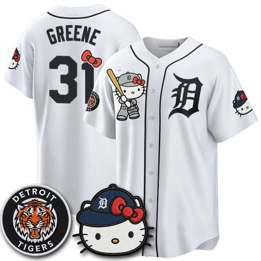 Detroit Tigers #31 Riley Greene White Puhics Meow KT Edition Vapor Limited Stitched Jersey
