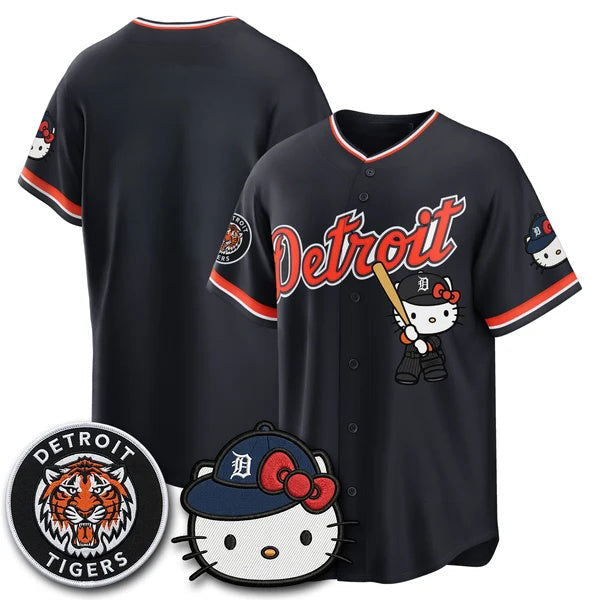Detroit Tigers Black Puhics Meow KT Edition Vapor Limited Stitched Jersey