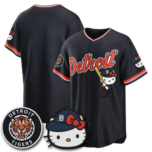Detroit Tigers Black Puhics Meow KT Edition Vapor Limited Stitched Jersey