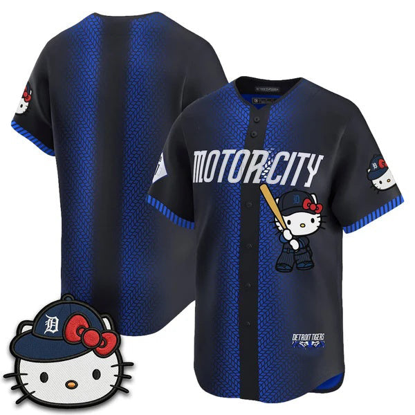 Detroit Tigers Navy Puhics Meow KT Edition Vapor Limited Stitched Jersey