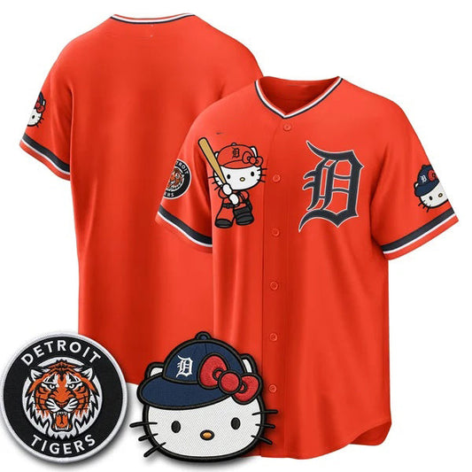Detroit Tigers Orange Puhics Meow KT Edition Vapor Limited Stitched Jersey