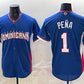 Dominican Republic Baseball #1 Jeremy Pena Royal 2026 World Baseball Classic Road Stadium Stitched Baseball Jersey