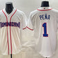 Dominican Republic Baseball #1 Jeremy Pena White 2026 World Baseball Classic Home Stadium Stitched Baseball Jersey