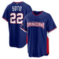 Dominican Republic Baseball #22 Juan Soto 2026 World Baseball Classic Road Stadium Jersey - Royal Baseball Jersey Puhics