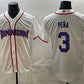 Dominican Republic Baseball #3 Jeremy Pena White 2026 World Baseball Classic Home Stadium Stitched Baseball Jersey