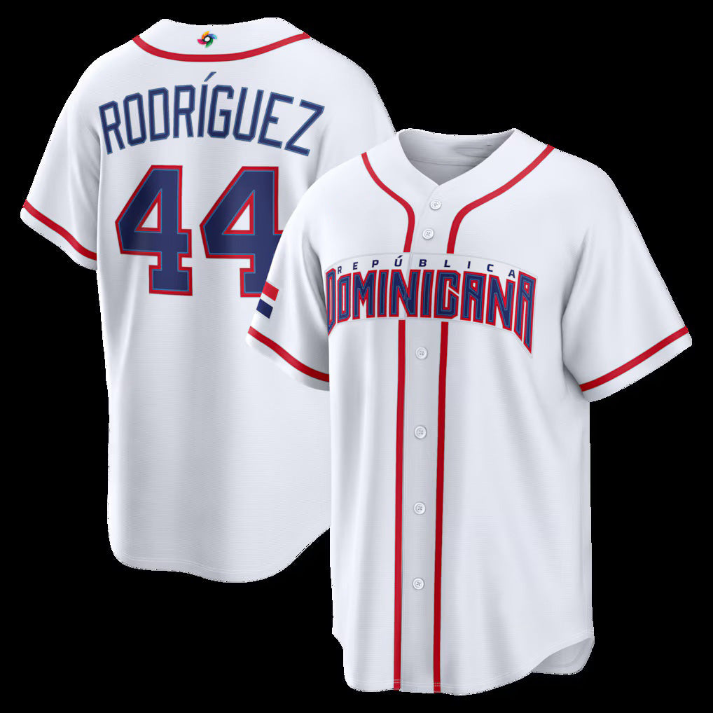 Dominican Republic Baseball #44 Julio Rodr¨ªguez 2026 World Baseball Classic Home Stadium Jersey - White Baseball Jersey Puhics