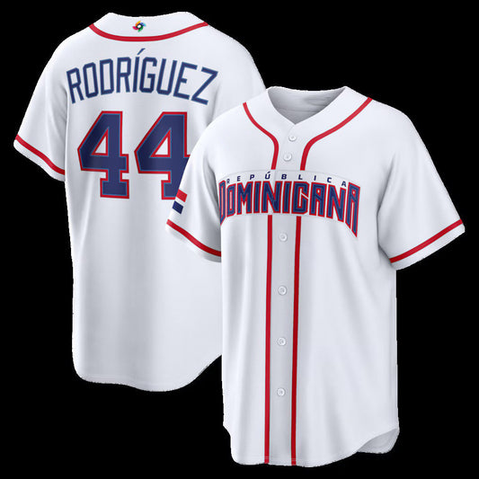 Dominican Republic Baseball #44 Julio Rodr¨ªguez 2026 World Baseball Classic Home Stadium Jersey - White Baseball Jersey Puhics