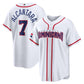 Dominican Republic Baseball #7 Sandy Alcantara 2026 World Baseball Classic Home Stadium - White Baseball Jersey Puhics