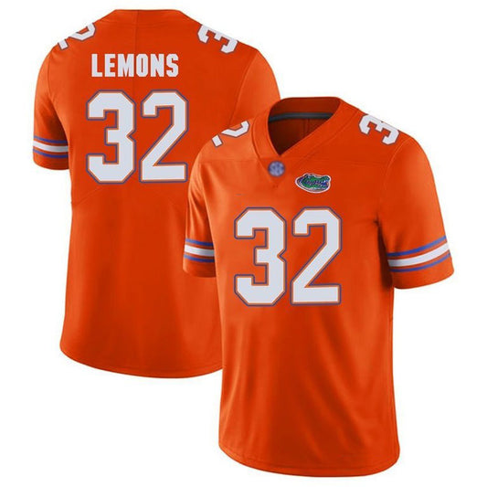 F.Gators #32 Adarius Lemons Football Orange Player Performance Stitched American College Jerseys