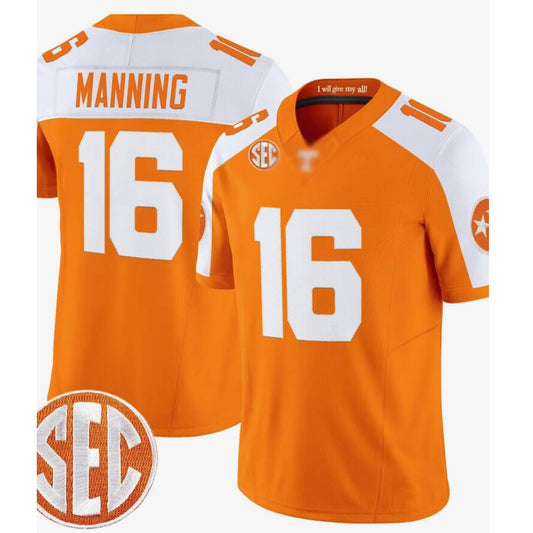 T.Volunteers #16 Peyton Manning Yellow FUSE Stitched American College Jerseys