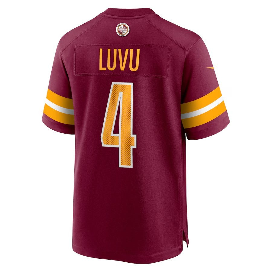 W.Commanders #4 Frankie Luvu Burgundy Game Jersey Stitched American Fo ...
