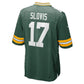 GB.Packers #17 Kedon Slovis Green Team Game Football Jersey