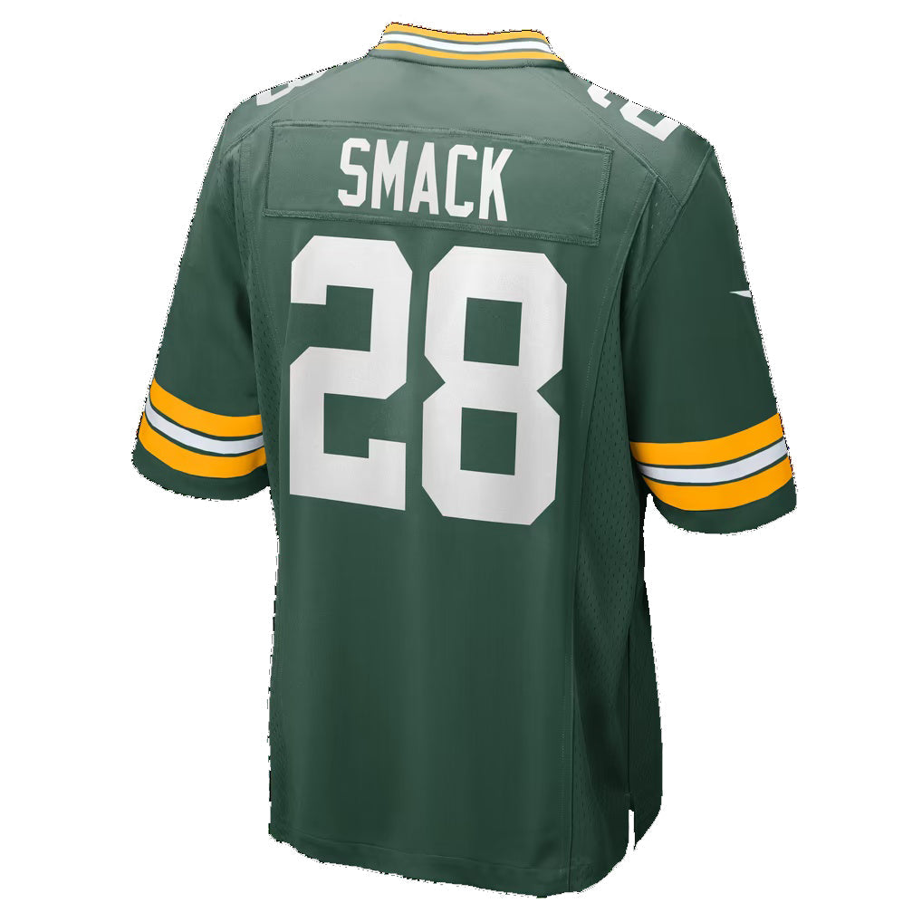 GB.Packers #28 Trey Smack Green Team Game Football Jersey