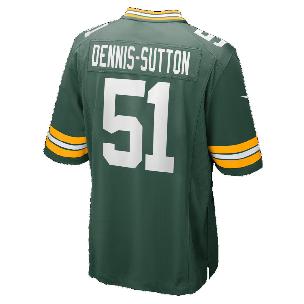GB.Packers #51 Dani Dennis-Sutton Green Team Game Football Jersey