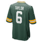 GB.Packers #6 Tyrod Taylor Green Team Game Football Jersey