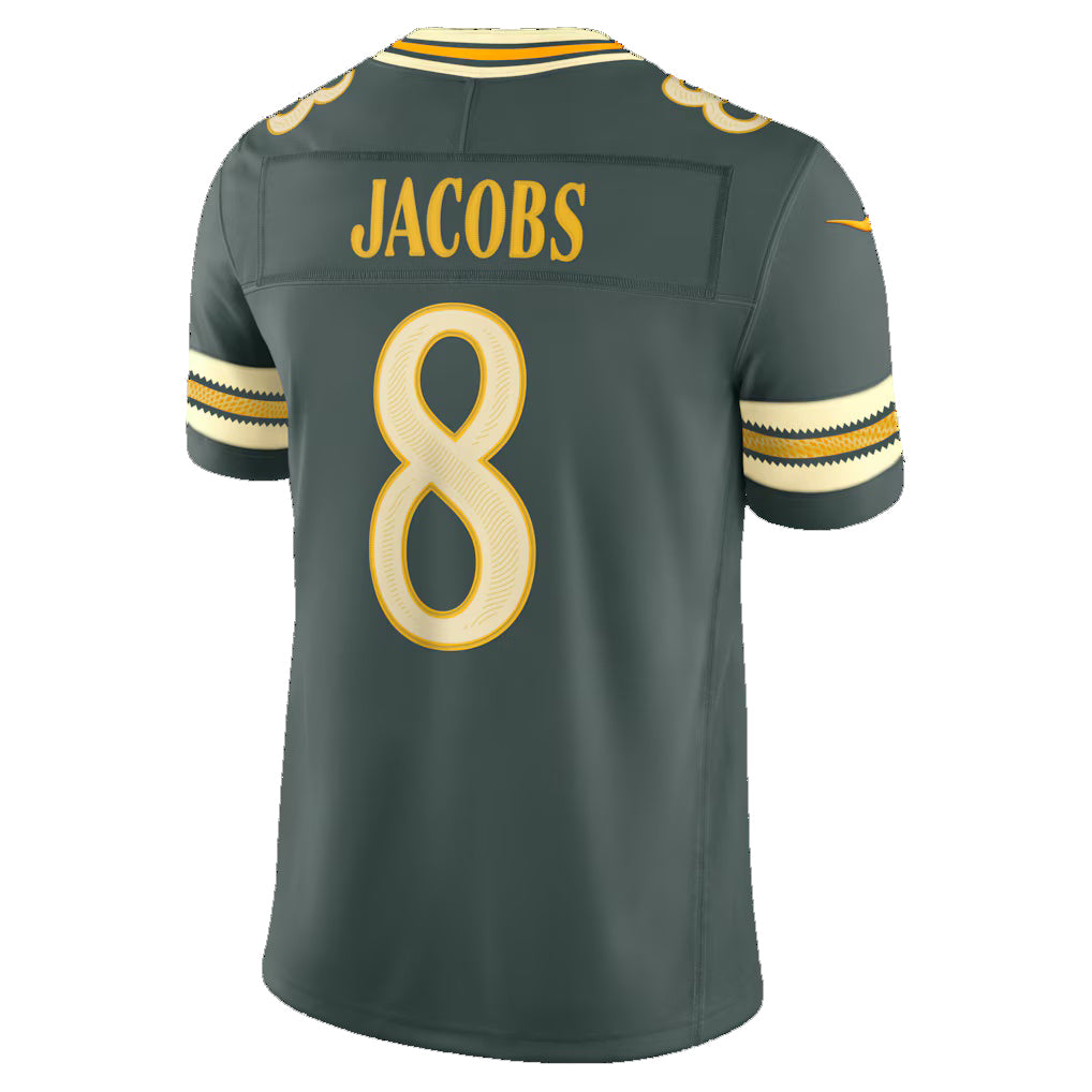 GB.Packers #8 Josh Jacobs Green 2026 Rivalries Collection Stitched Limited Football Jersey