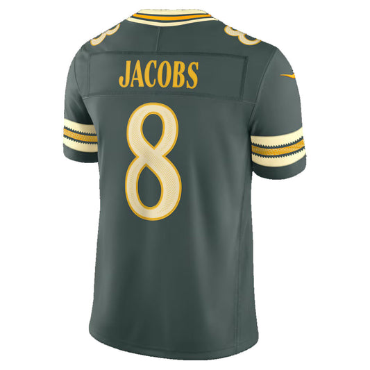 GB.Packers #8 Josh Jacobs Green 2026 Rivalries Collection Stitched Limited Football Jersey