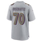 B.Ravens #70 Roger Rosengarten Gray Game Jersey Stitched American Football Jerseys