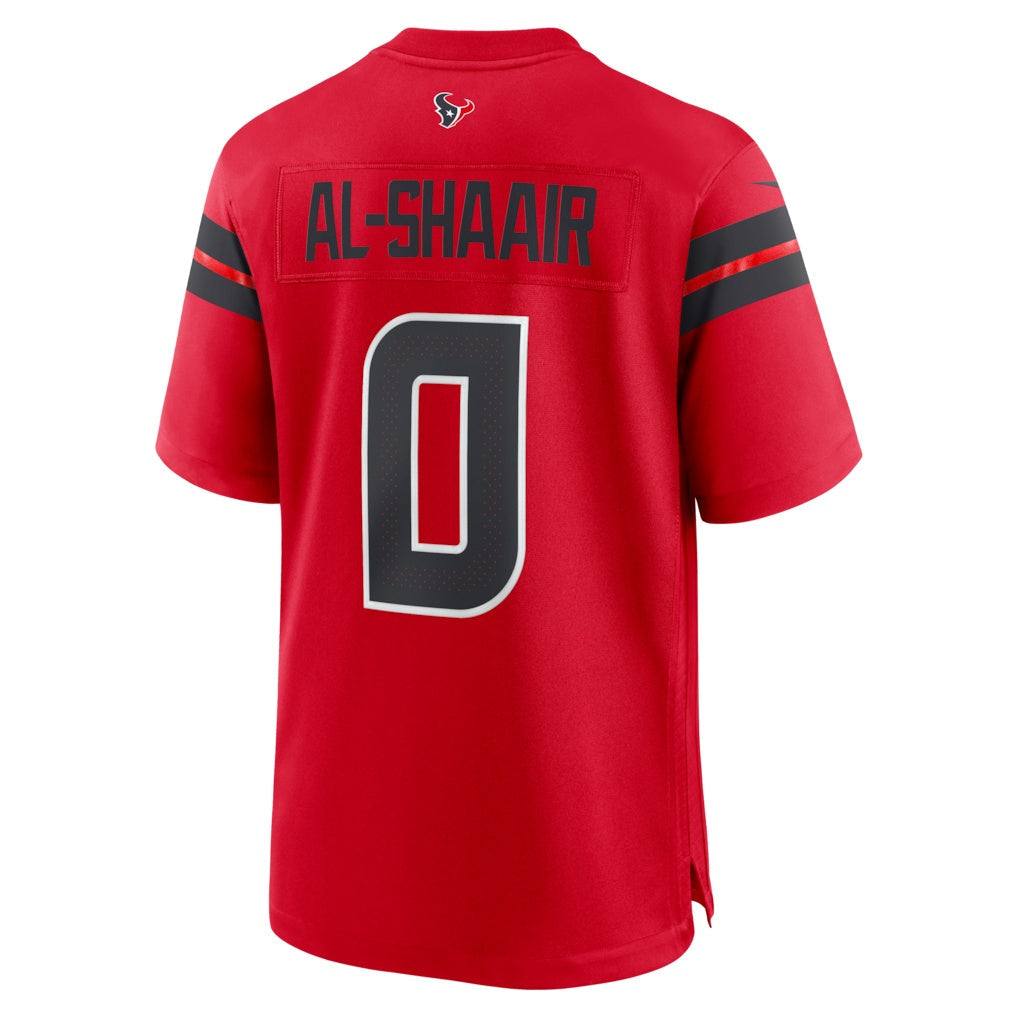 H.Texans #0 Azeez Al-Shaair Red Alternate Game Football Jersey