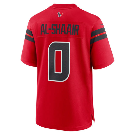 H.Texans #0 Azeez Al-Shaair Red Alternate Game Football Jersey