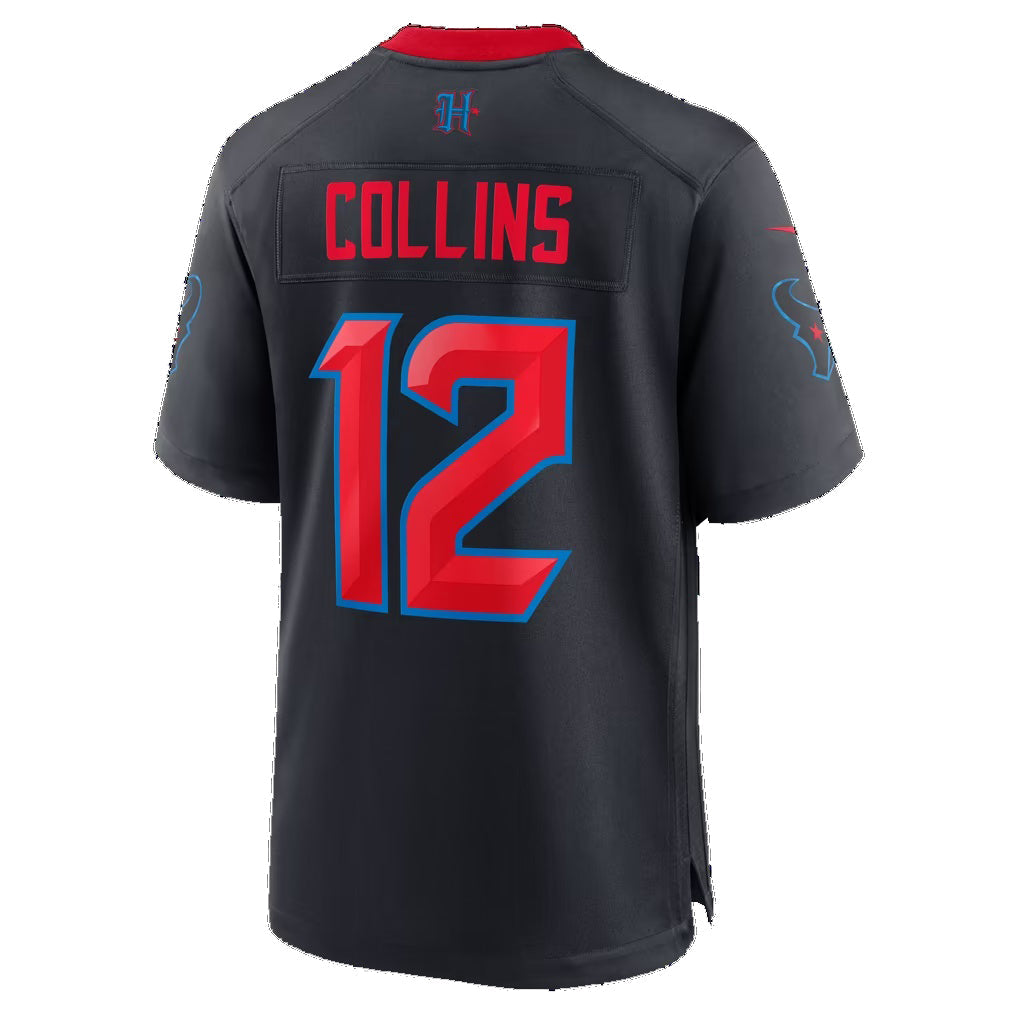 H.Texans #12 Nico Collins Navy Alternate 2 25th Season Game Football Jersey