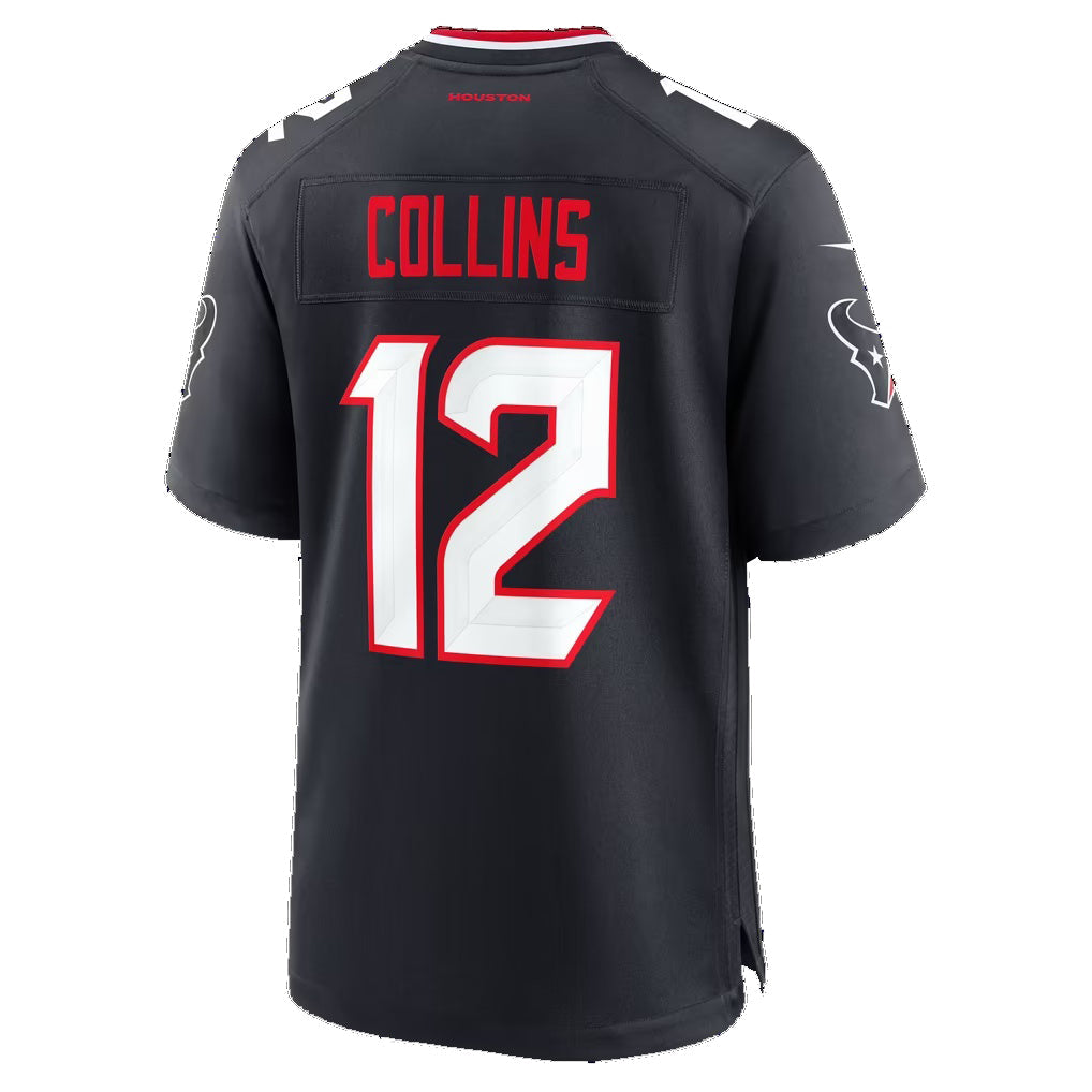 H.Texans #12 Nico Collins Navy Team 25th Season Game Football Jersey