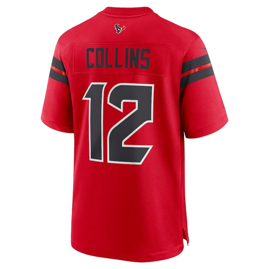 H.Texans #12 Nico Collins Red Alternate Game American Football Jerseys