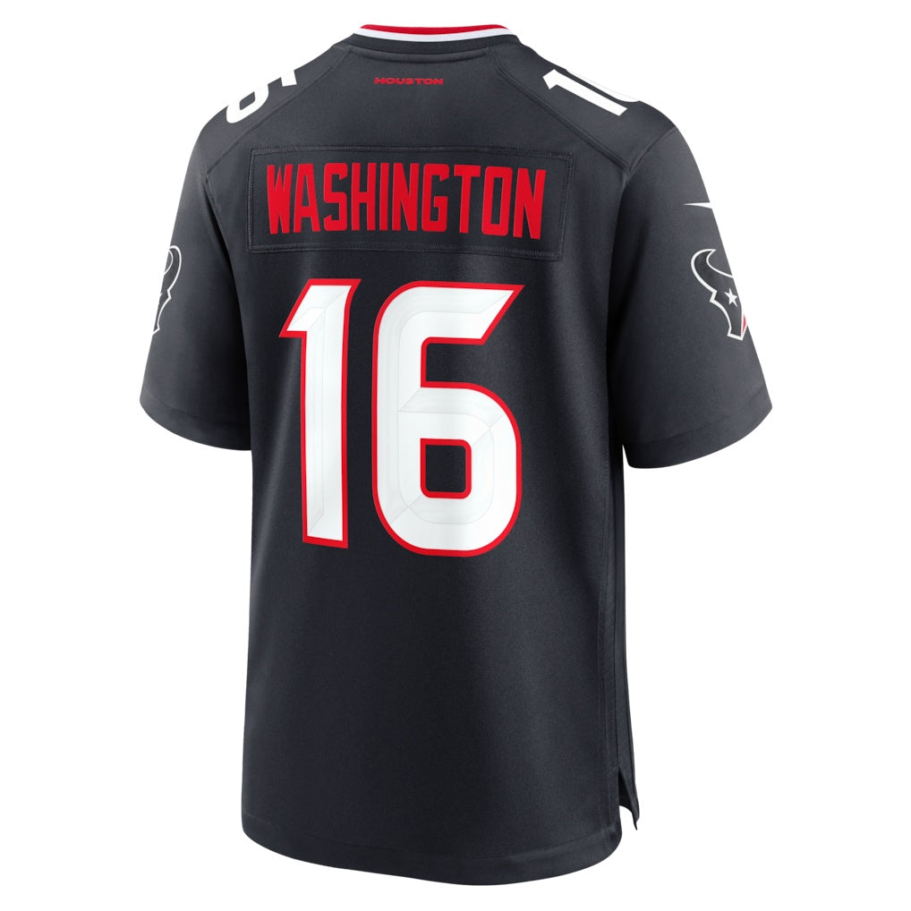 H.Texans #16 Montrell Washington Navy Team Game Football Jersey