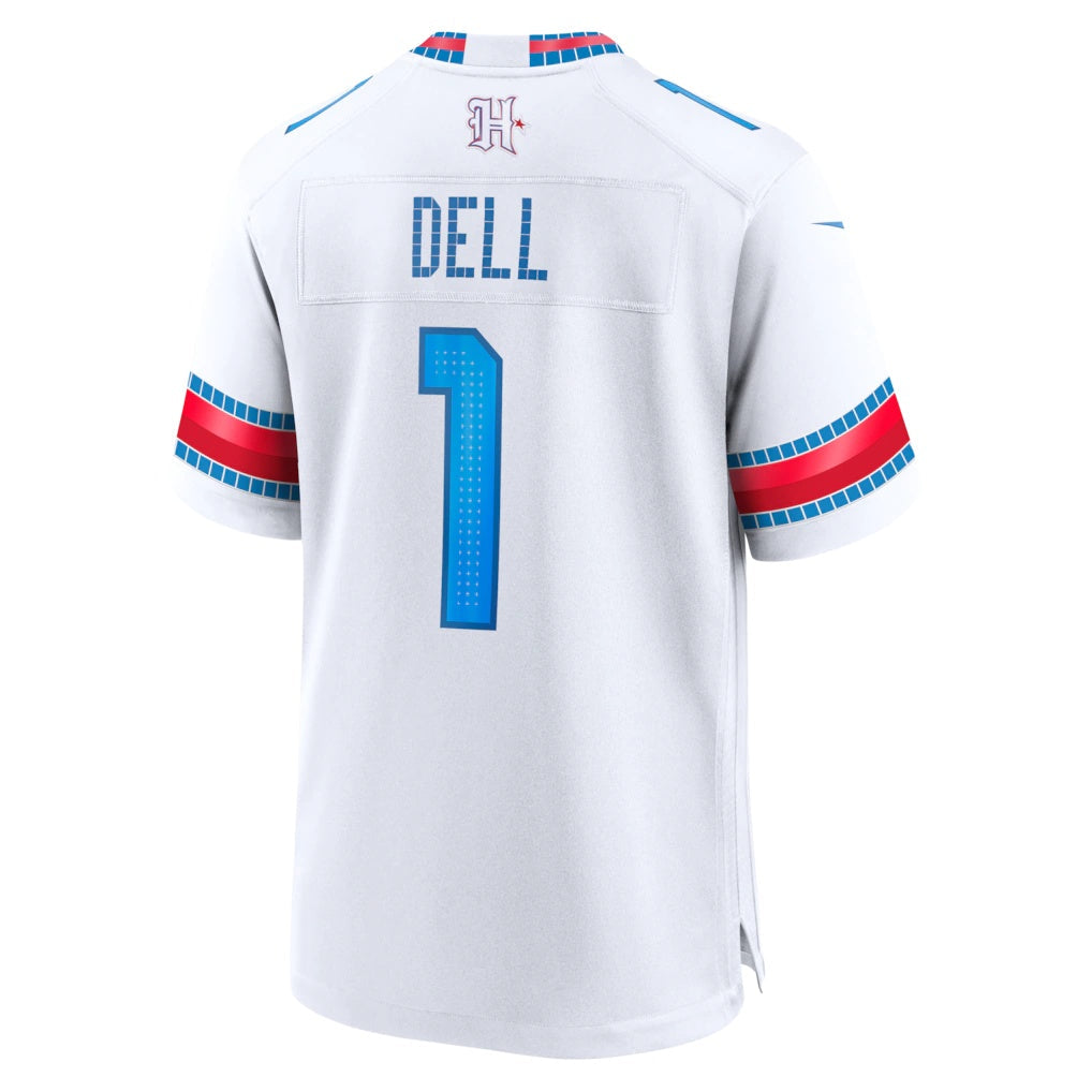 H.Texans #1 Tank Dell White 2026 Rivalries Collection Game Football Jersey