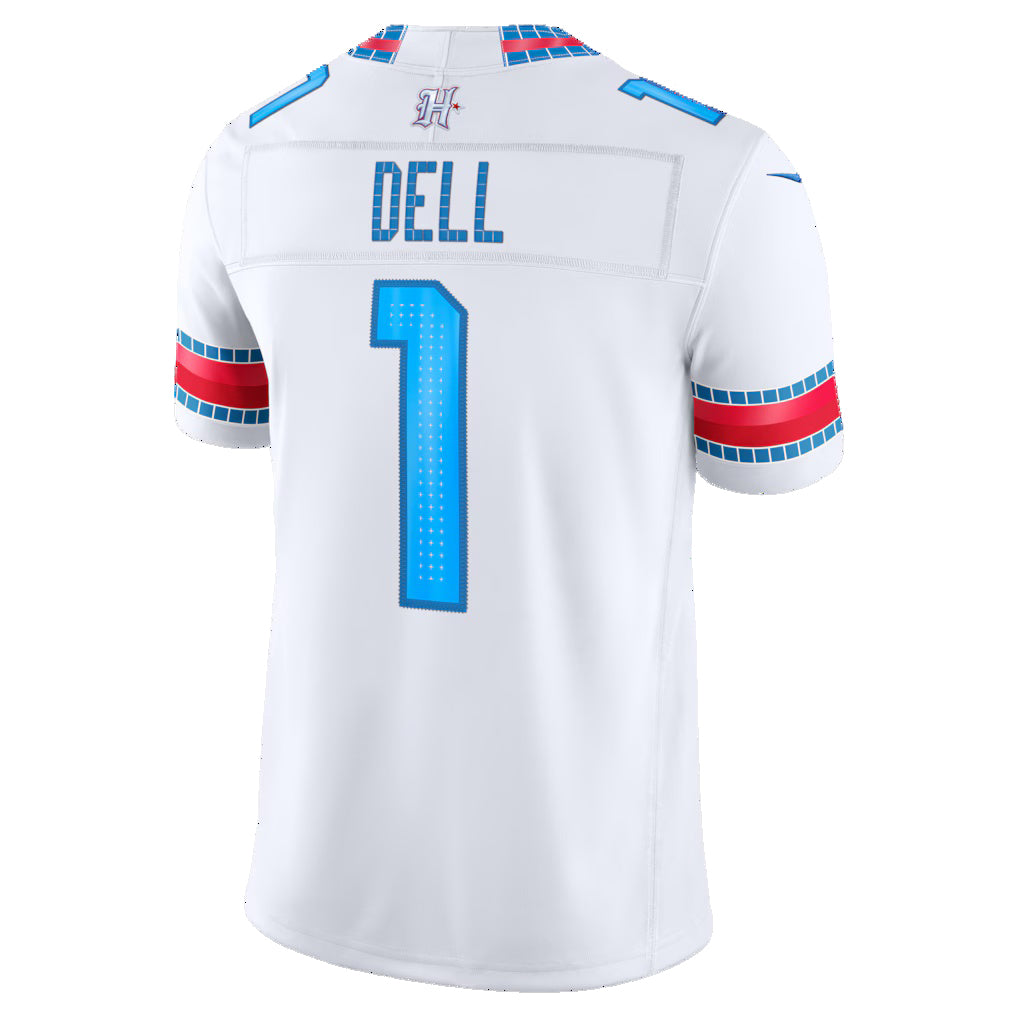 H.Texans #1 Tank Dell White 2026 Rivalries Collection Stitched Limited Football Jersey
