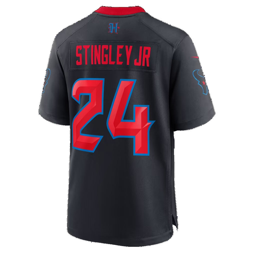 H.Texans #24 Derek Stingley Jr. Navy Alternate 2 25th Season Game Football Jersey