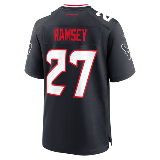 H.Texans #27 Kamari Ramsey Navy Team Game American Football Jersey
