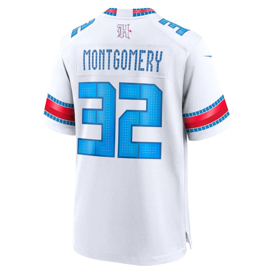 H.Texans #32 David Montgomery White 2026 Rivalries Collection Game Football Jersey