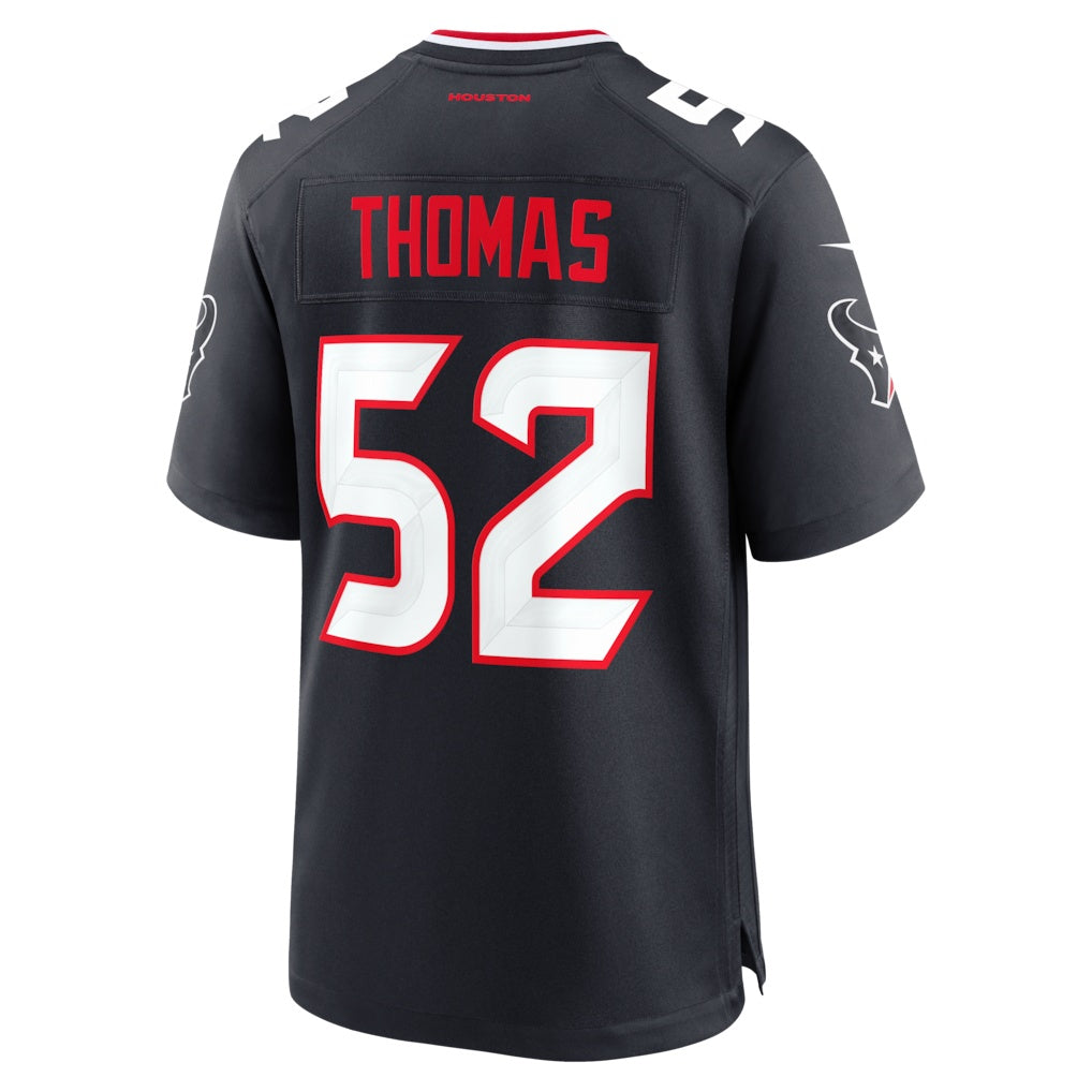 H.Texans #52 Xavier Thomas Navy Team Game Football Jersey