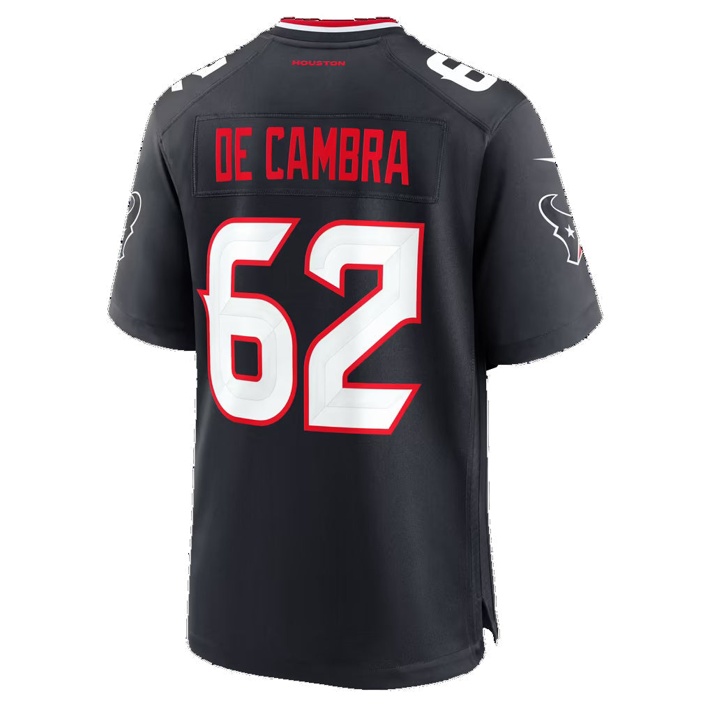 H.Texans #62 Ka'ena De Cambra Navy Puhics Team Game Jersey