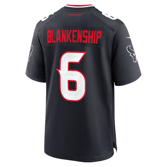 H.Texans #6 Reed Blankenship Navy Team Game American Football Jersey