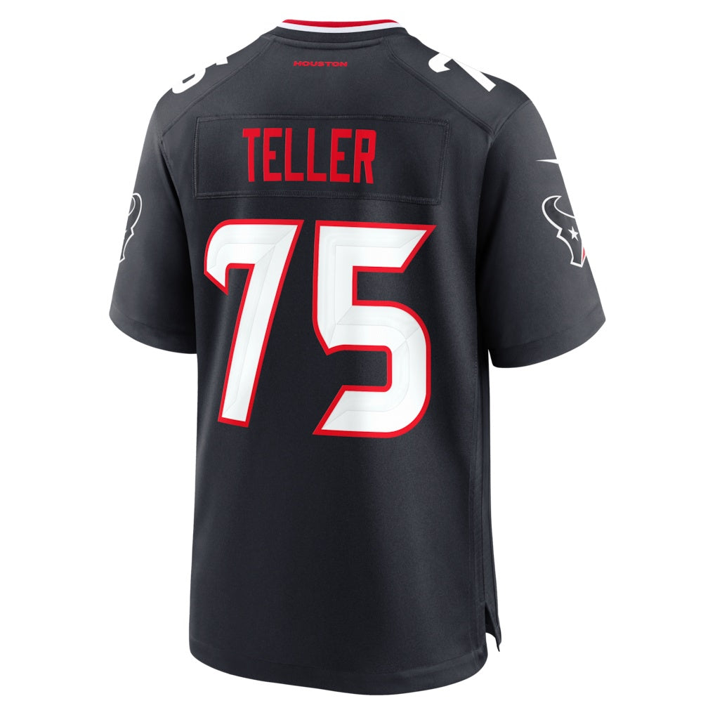 H.Texans #75 Wyatt Teller Navy Team Game Football Jersey