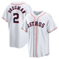 Houston Astros #2 Alex Bregman Home Replica Player Name Jersey - White Stitched Baseball Jersey