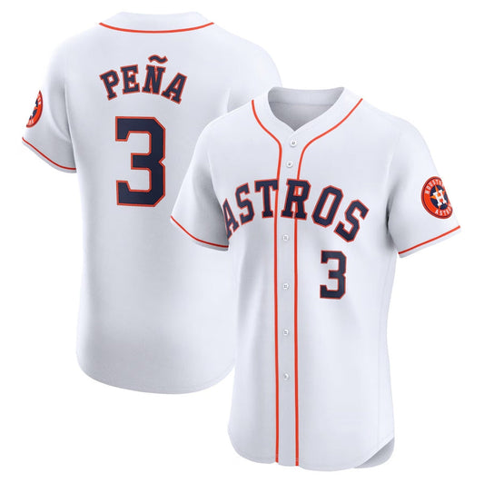 Houston Astros #3 Jeremy Peña Home Elite Player Jersey - White Stitched Baseball Jersey