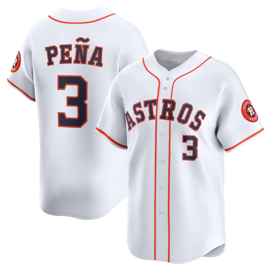 Houston Astros #3 Jeremy Peña Home Limited Player Jersey - White Stitched Baseball Jersey