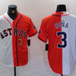 Houston Astros #3 Jeremy Pena Number White Orange Split Stitched Baseball Jersey