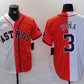 Houston Astros #3 Jeremy Pena White Orange Split Stitched Baseball Jersey