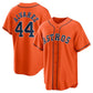 Houston Astros #44 Yordan Álvarez Alternate Replica Player Jersey - Orange Stitched Baseball Jersey