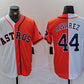 Houston Astros #44 Yordan Alvarez White Orange Split Stitched Baseball Jersey