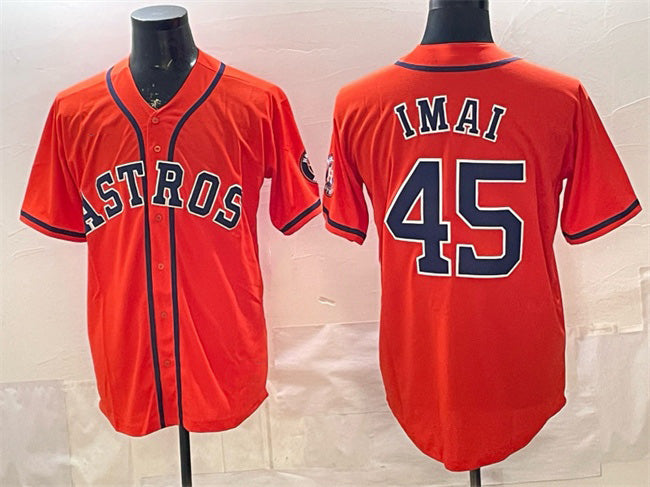 Houston Astros #45 Tatsuya Imai Orange Cool Base Stitched Baseball Jersey