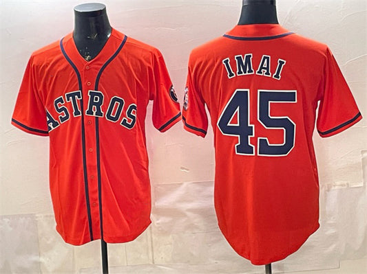Houston Astros #45 Tatsuya Imai Orange Cool Base Stitched Baseball Jersey