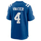 IN.Colts #4 Adam Vinatieri Royal Team Retired Game Football Jersey
