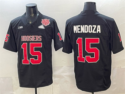 IN.Hoosiers #15 Fernando Mendoza Black F.U.S.E. 2025 National Champions Patch Stitched Football American College Jerseys